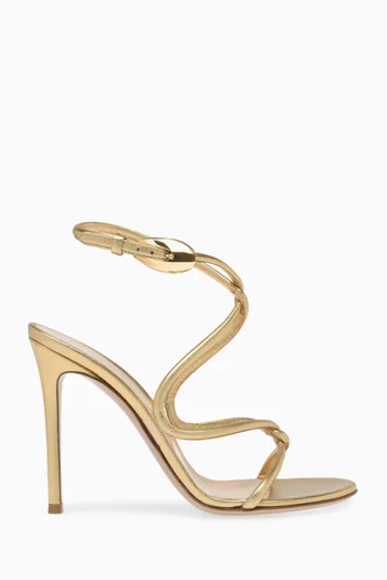 صندل بلاك مامبا بكعب 105 مم جلد لامع