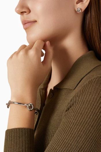 Interlock Bangle in Silver-tone Brass