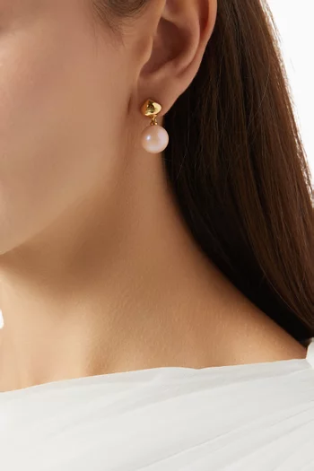Pearlie Drop Earrings in Silver-tone Metal