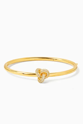 Double Knot Pavé Bangle in Gold-tone Brass