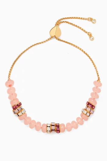 Beaded Bracelet in Gold-tone Metal