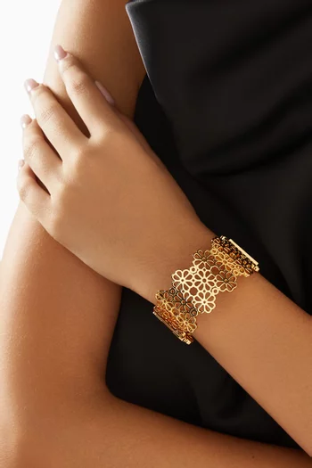 Floral Bangle in Gold-tone Brass