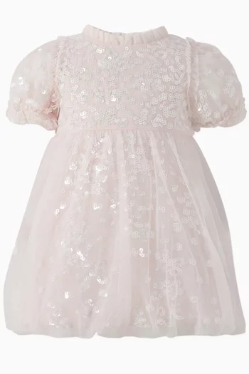 Confetti Sequin-embellished Dress & Bloomers Set