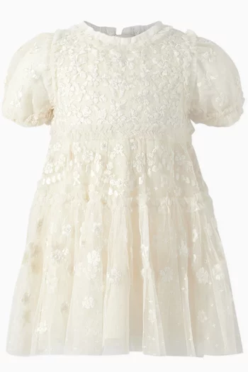 Garland Ribbon Embroidered Dress & Bloomers Set