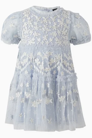Garland Ribbon Embroidered Dress & Bloomers Set
