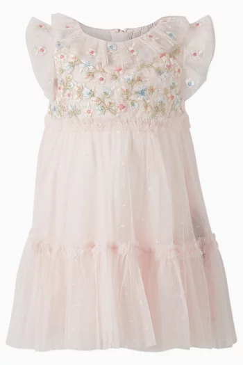 Antoinettes Floral Bodice Dress & Bloomers Set