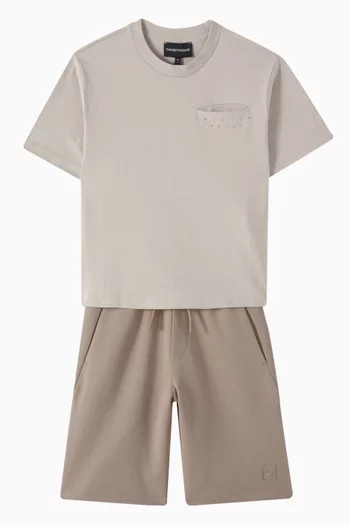 Logo T-shirt & Shorts Set in Jersey