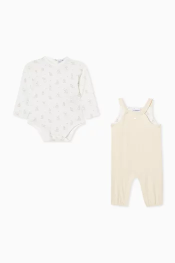 طقم لباس قطعة واحدة ودنغري قطن