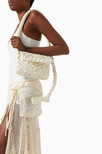 حقيبة كروس كاليميرو سيتا صغيرة جلد مجدول فولار