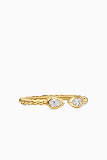 Petite Modern Renaissance® Diamond Open Pear Ring in 18kt Yellow Gold