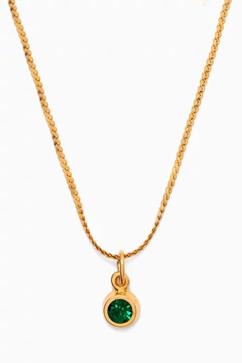 1980s Vintage Emerald Pendant Necklace