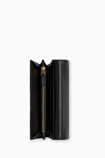 Large Flap Wallet in Intrecciato Leather