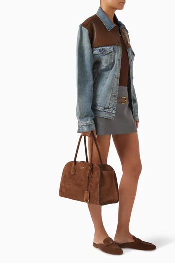 Medium Tote Bag in Suede