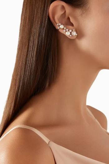 Constellation Pearl Ear Cuffs in 18kt White Gold Vermeil
