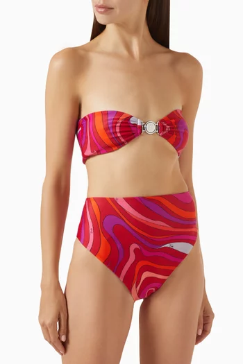 Marmo-print Bikini Top