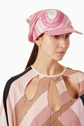 Iride-print Cap in Silk-twill