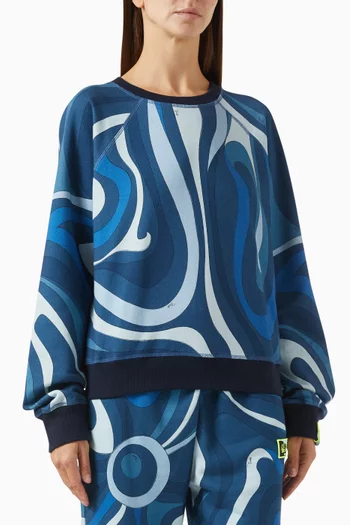 Marmo-print Sweatshirt in Fleece