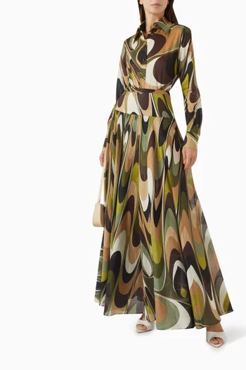 Onde-print Shirt in Cotton