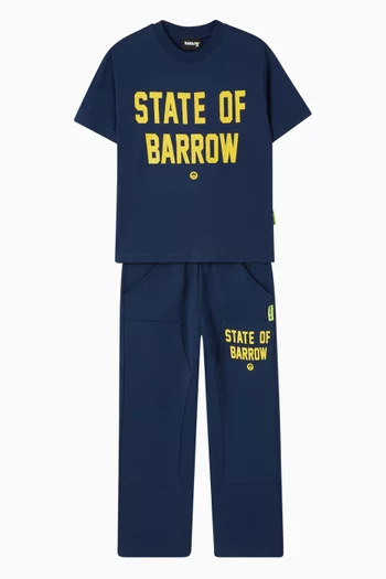 تي شيرت بطبعة شعار الماركة قطن