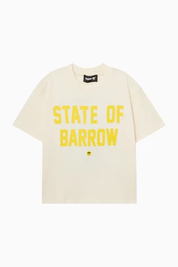 تي شيرت بطبعة شعار الماركة قطن