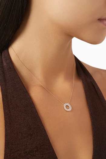 Circle Diamond Necklace in 18kt Rose Gold