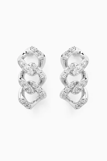 Intertwined Diamond Earrings in 18kt White Gold