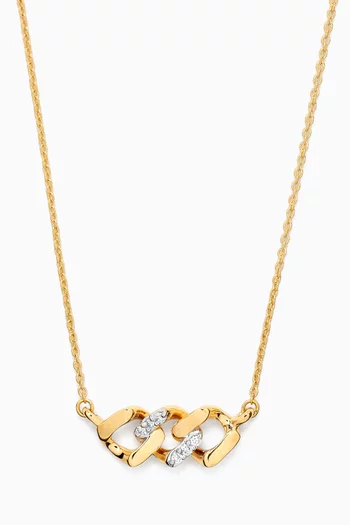 Intertwined Diamond Necklace in 18kt Gold
