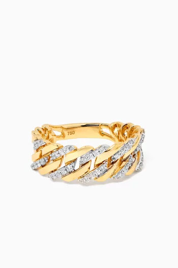 Intertwined Diamond Ring in 18kt Gold