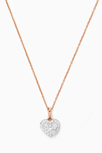 Heart Diamond Necklace in 18kt Rose Gold