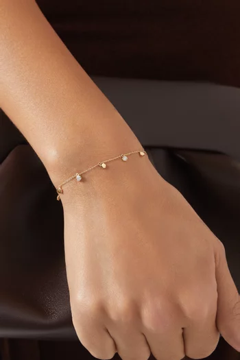 Hexagon Diamond Charms Bracelet in 18kt Gold