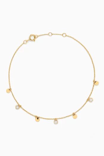 Hexagon Diamond Charms Bracelet in 18kt Gold