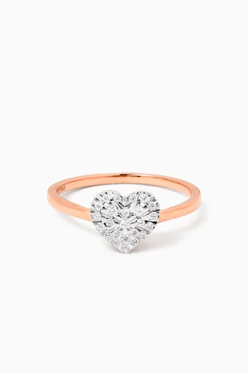 Heart Diamond Ring in 18kt Rose Gold