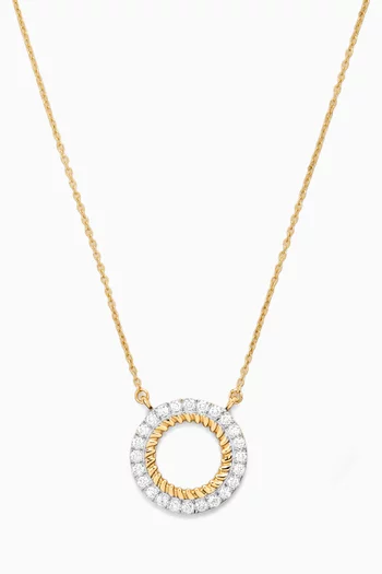 Circle Diamond Necklace in 18kt Gold