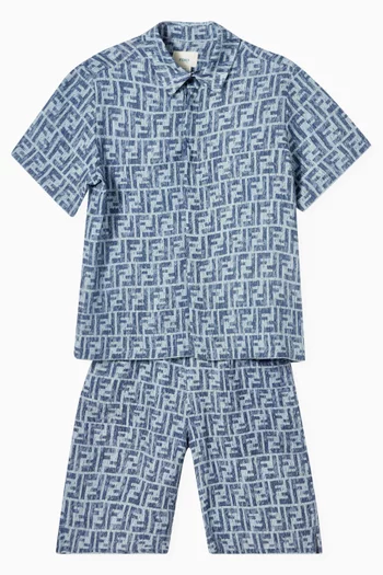 FF-print Shorts in Linen