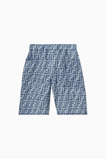 FF-print Shorts in Linen