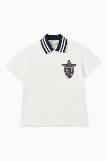 Logo-crest Polo Shirt in Cotton-pique
