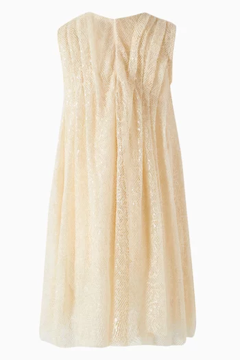 Pintuck Midi Dress