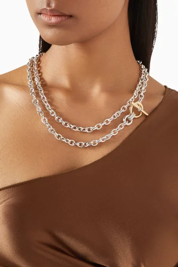 DY Mercer™ Double Row Toggle Chain Necklace in Sterling Silver & Gold