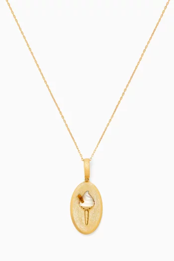 'Icecreamcone' Charm Necklace in 18kt Gold