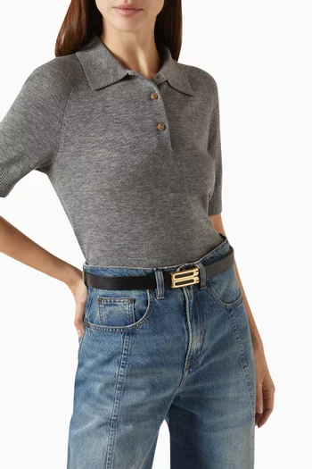 B-buckle Belt in Leather