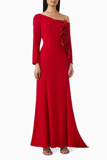 Asymmetric Floral Dress