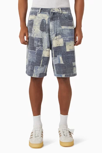 Boro Baggy Shorts in Cotton Twill