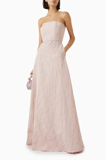 Caswell Rose Brooch Dress in Cotton-blend