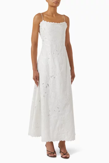Petit Beurre Embroidered Dress in Cotton