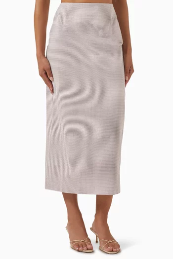 Roxane Stripe Skirt in Cotton