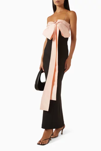 Bart Bow Maxi Dress in Crepe