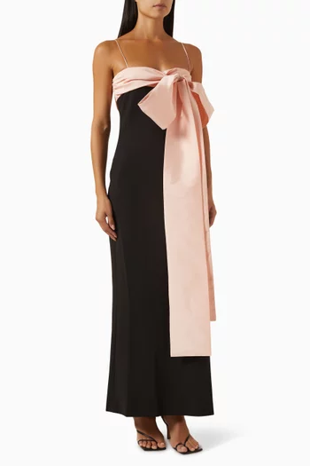 Bart Bow Maxi Dress in Crepe