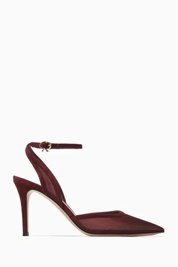 85 Point-toe Sandals in Organza & Suede