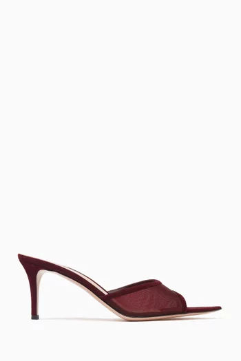 Slip-on Mule Sandals in Mesh & Suede