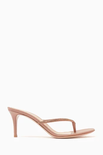 Rhinestone-embellished 70 Thong Sandals in Nappa Leather